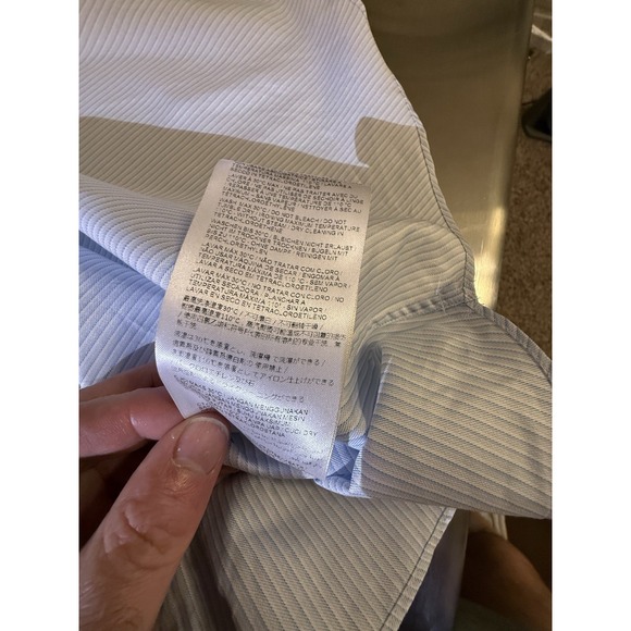 Brioni Men's Dress Shirt Blue/White Striped Silk Cotton Long Sleeve Button Up - Picture 12 of 16